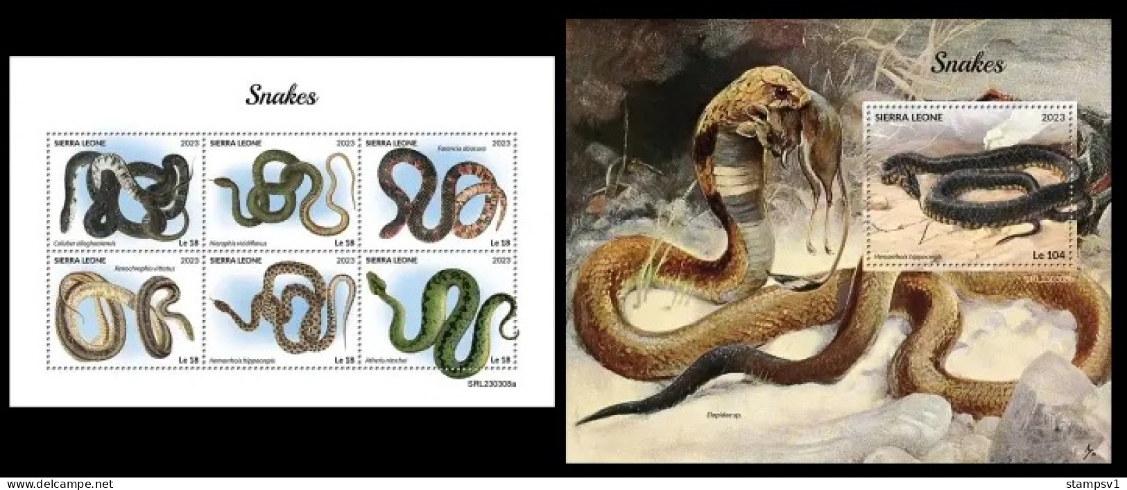 Sierra Leone  2023 Snakes. (308) OFFICIAL ISSUE - Slangen
