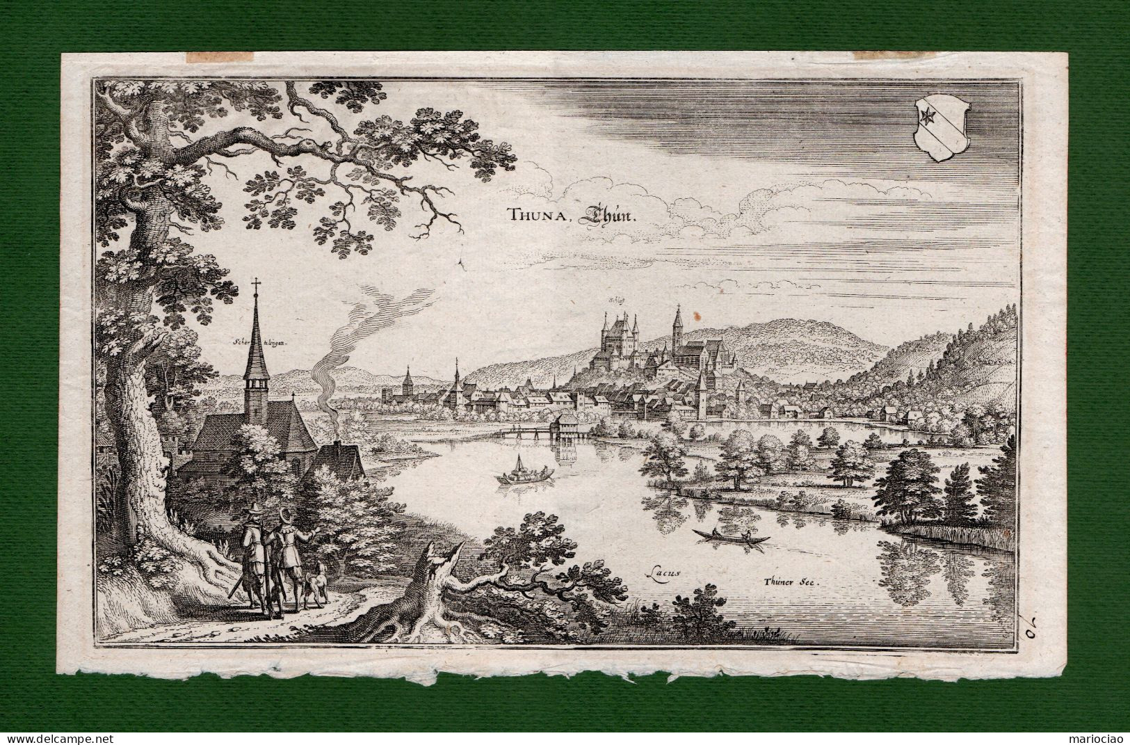 ST-CH Schweiz THUNA Thun 1640~ Matthäus Merian Kupferstich - Stiche & Gravuren