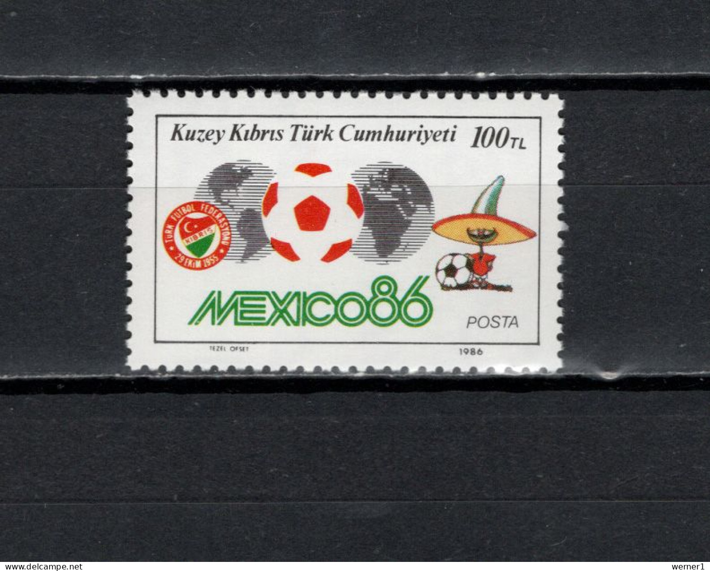 Turkish Cyprus 1986 Football Soccer World Cup Stamp MNH - 1986 – Mexico