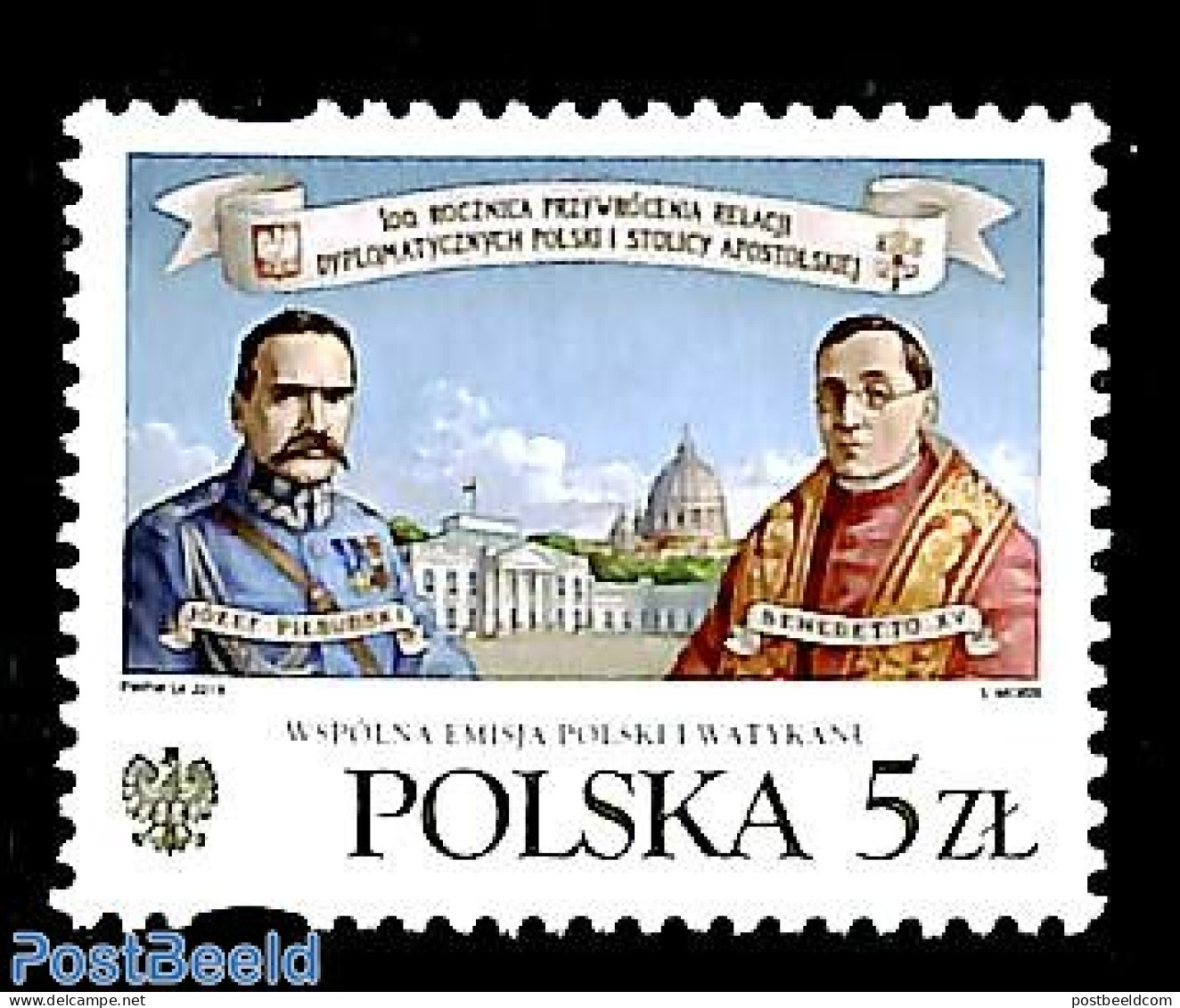 Poland 2019 Diplomatic Relations With Vatican 1v, Mint NH, Religion - Various - Religion - Joint Issues - Nuovi