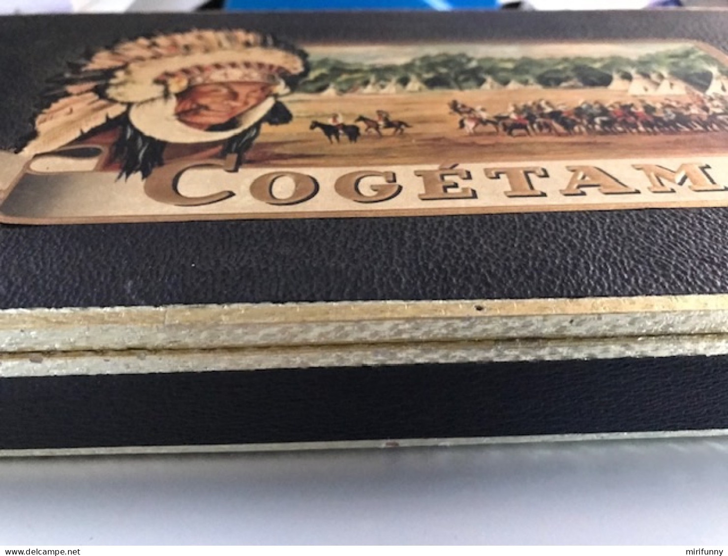 ANCIENNE BOITE EN BOIS VIDE CIGARES COGETAMA  INDIANA 13 " CAMPEMENTS INDIENS" - Empty Tobacco Boxes