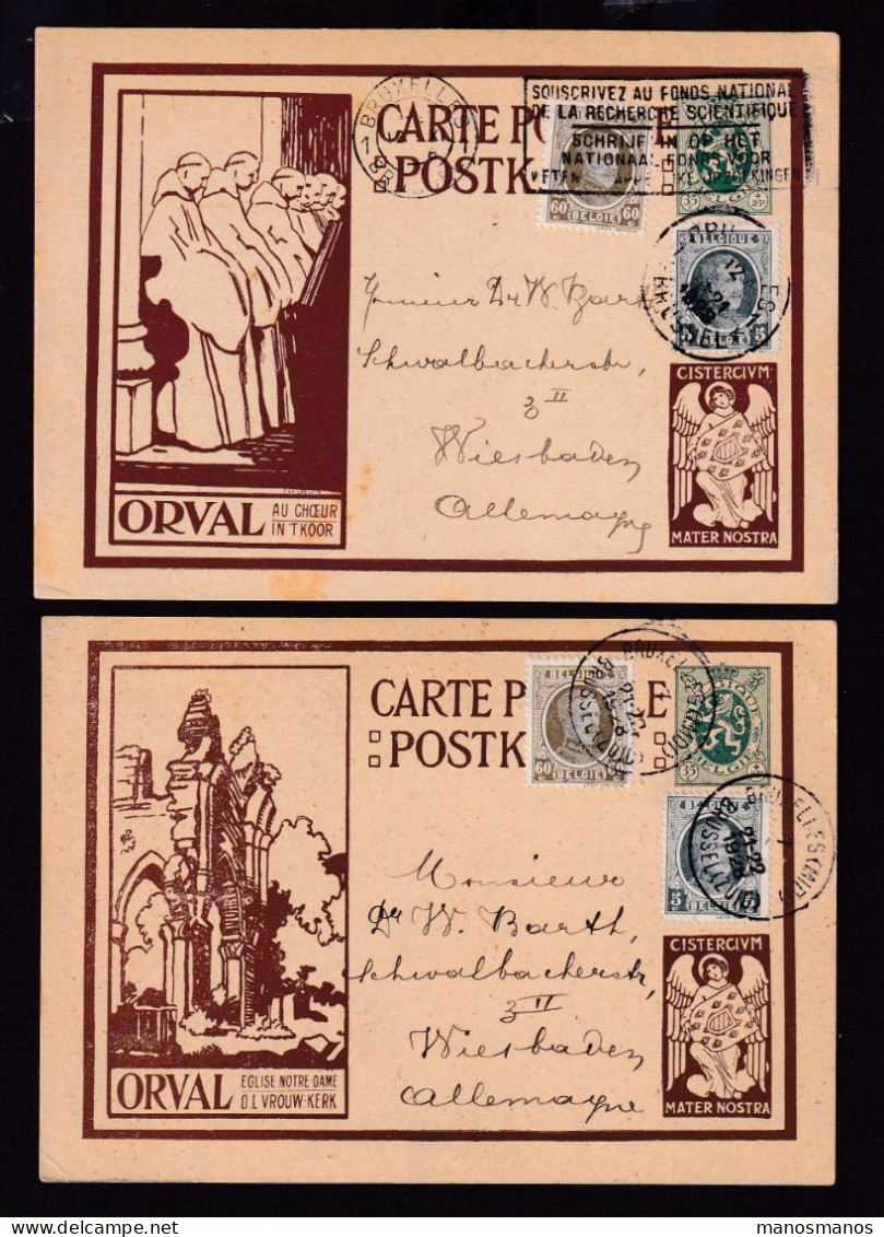 099/41 - Cartes ORVAL Brunes Avec Ange - Série Complète De 6 X Entier Postal Illustré - Cote SBEP 100 Euros - Illustrierte Postkarten (1971-2014) [BK]