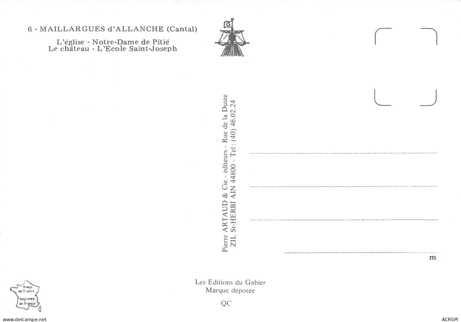 MAILLARGUES D'ALLANCHE  L'église, Notre Dame De Pitié, Le Château, L'école St Joseph  11 (scan Recto Verso)MG2877 - Allanche