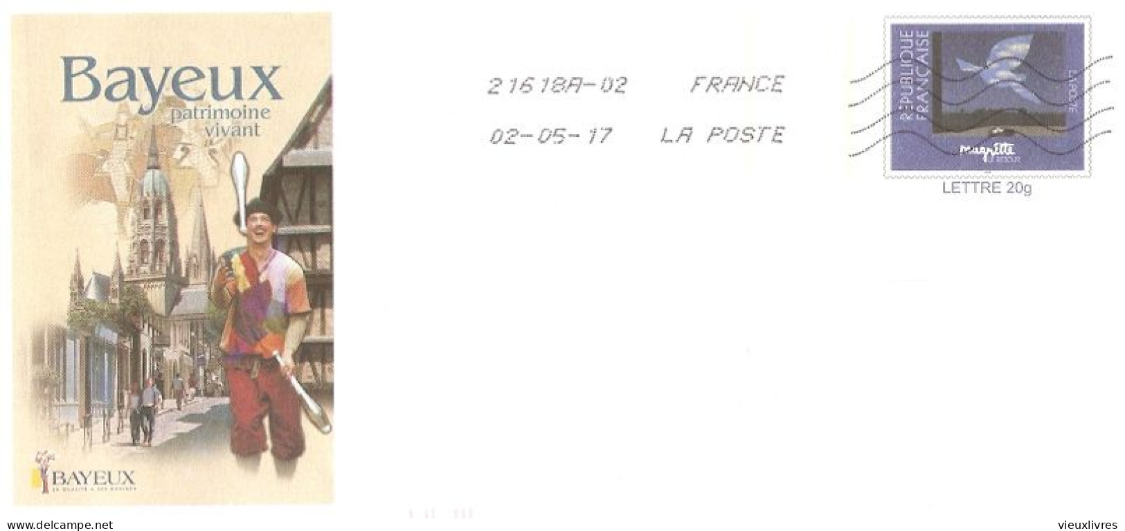 Calvados Bayeux PAP Illustré Patrimoine Vivant - Magritte  Lettre 20g  Oblitéré - PAP: Private Aufdrucke
