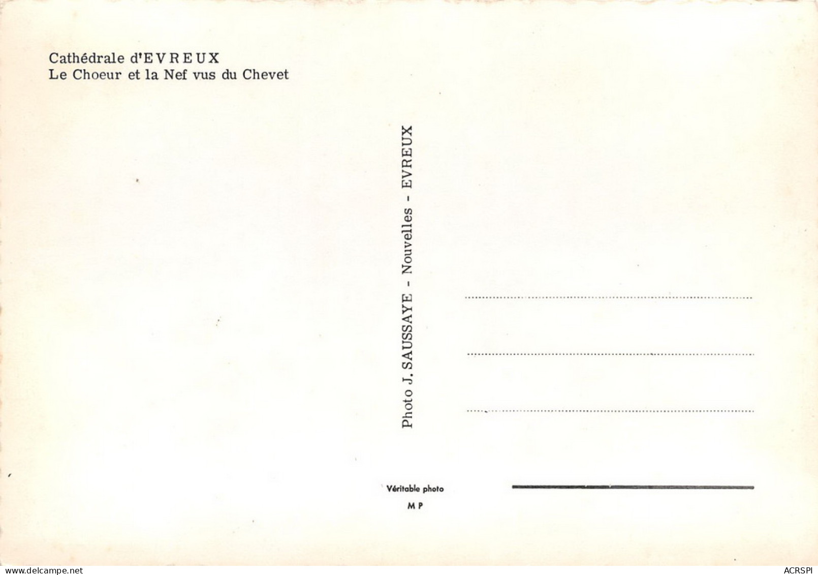 EVREUX  Le Choeur Et La Nef Vus Du Chevet 20  (scan Recto Verso)MG2878UND - Evreux