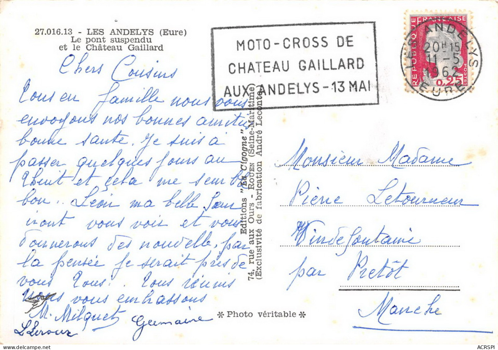 LES ANDELYS Le Pont Suspendu Et Le Chateau Gaillard 52 (scan Recto Verso)MG2878UND - Les Andelys