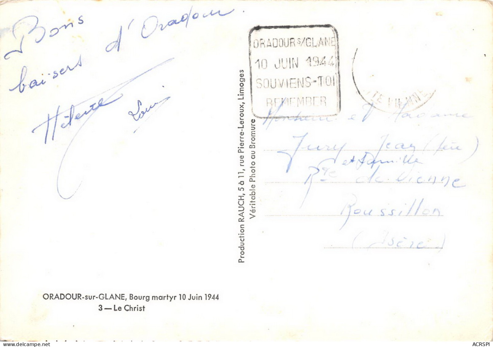 ORADOUR SUR GLANE  Le Christ  38  (scan Recto Verso)MG2878VIC - Oradour Sur Glane