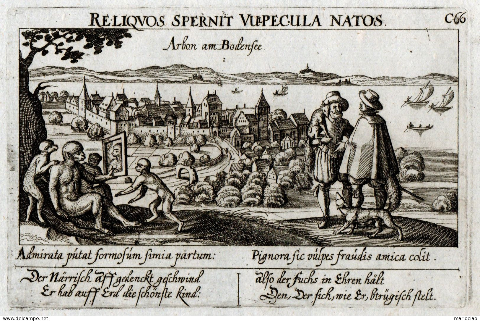 ST-CH THURGAU 1678~ Arbon Am Bodensee Daniel Meisner RELIQUOS SPERNIT VULPECULA NATOS - Prints & Engravings