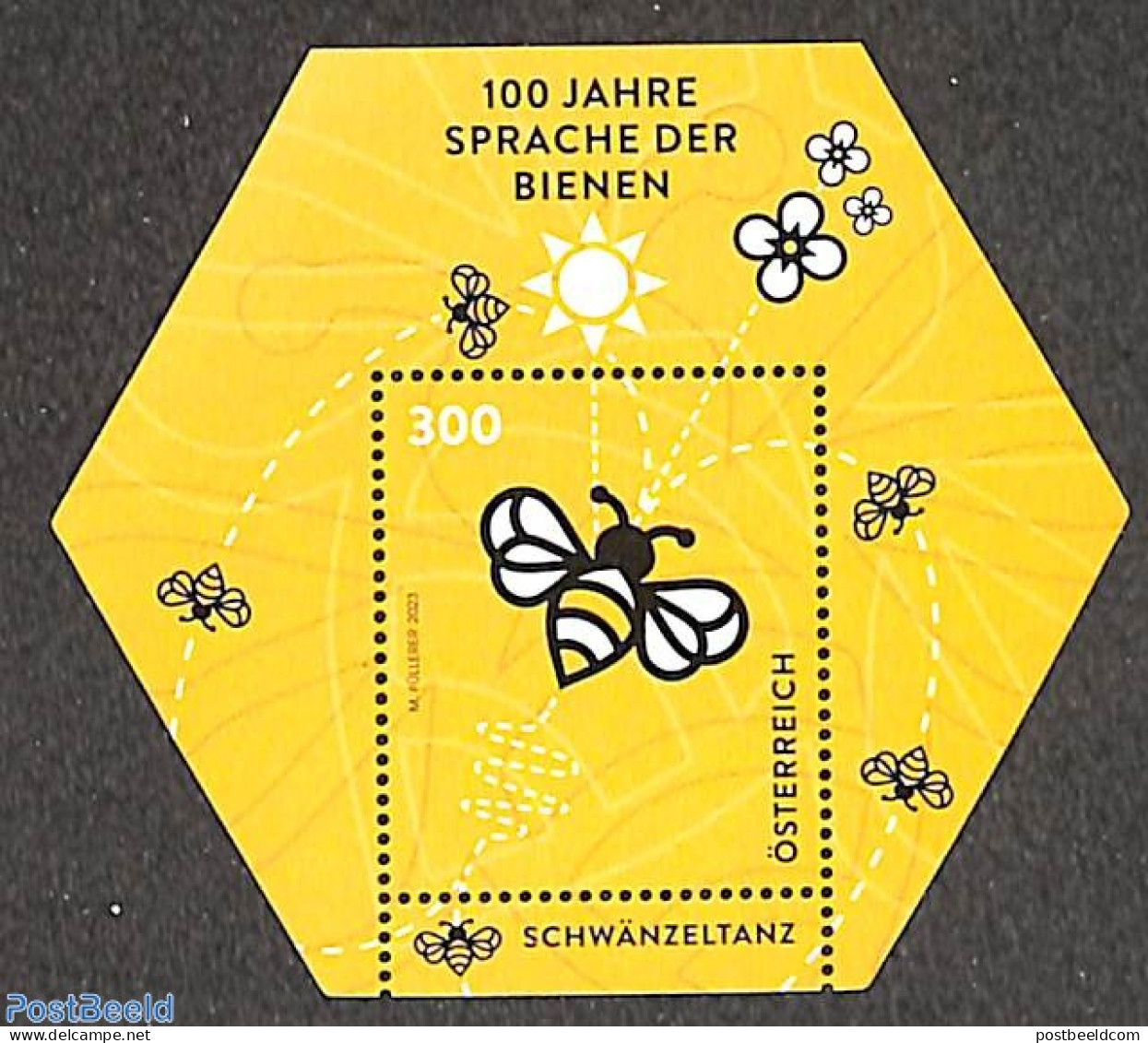 Austria 2023 100 Years 'Sprache Der Bienen' S/s, Mint NH, Nature - Performance Art - Bees - Dance & Ballet - Unused Stamps