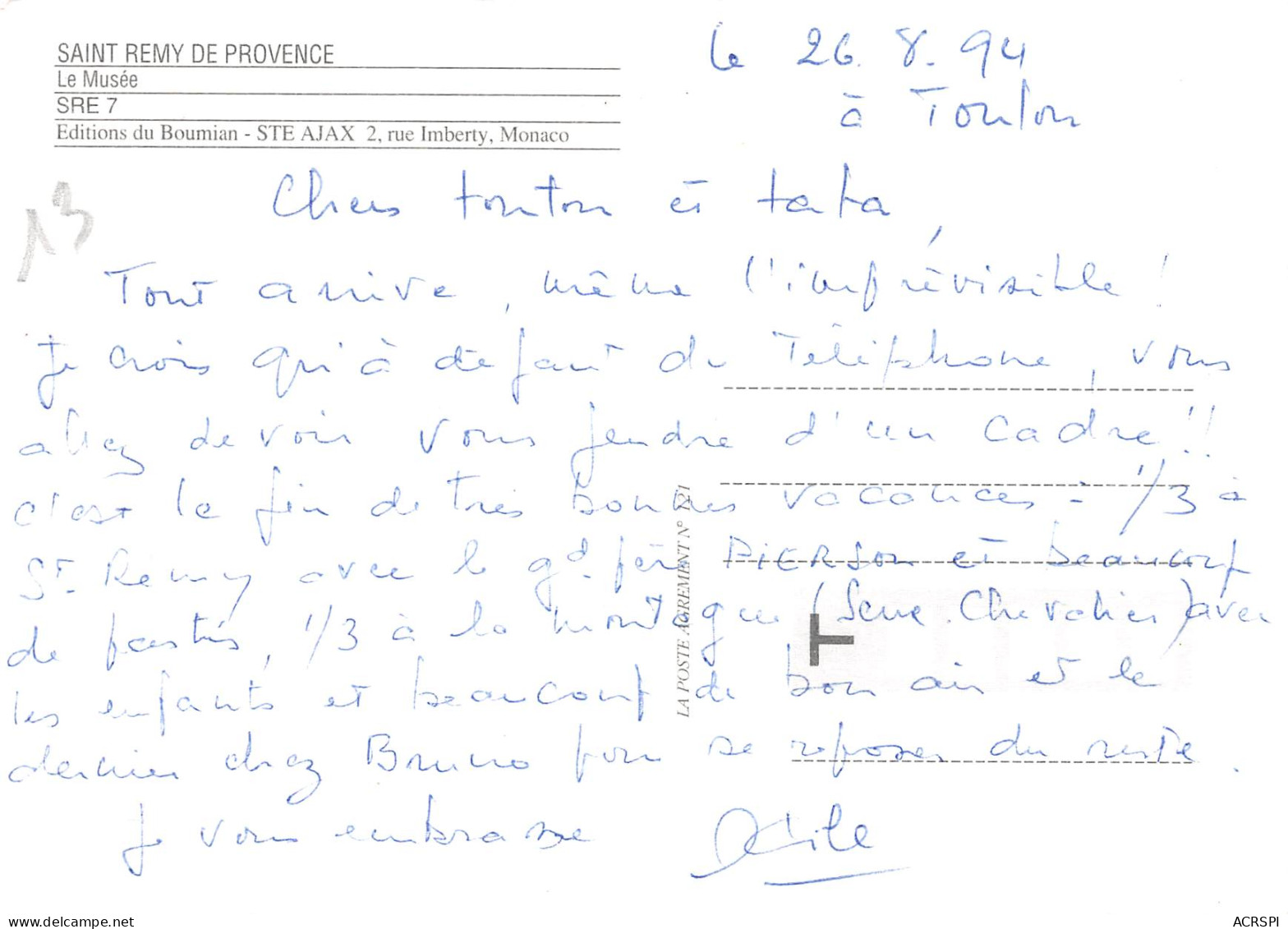 ST REMY DE PROVENCE   Le Musée  14 (scan Recto Verso)MG2881 - Saint-Remy-de-Provence