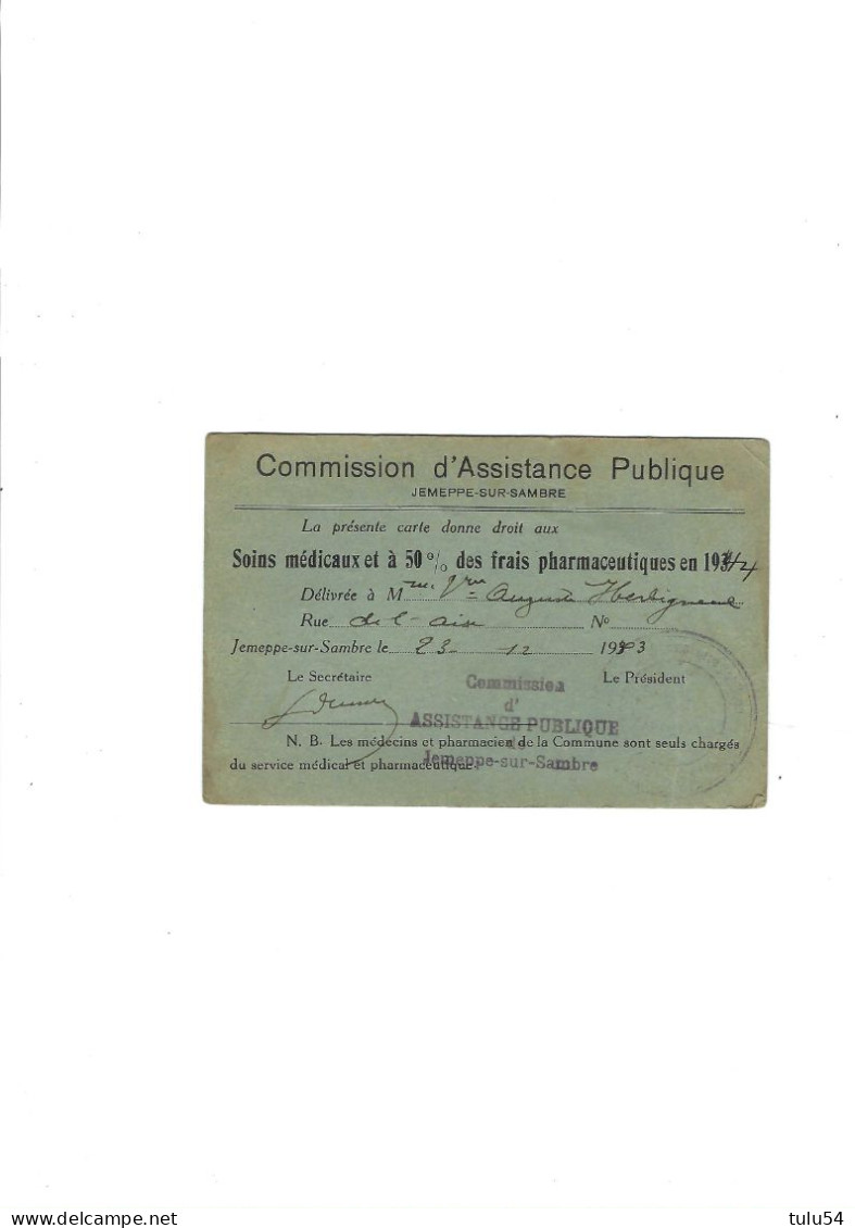 Jemeppe Sur Sambre  Commission D'assistance Publique - Sammlungen