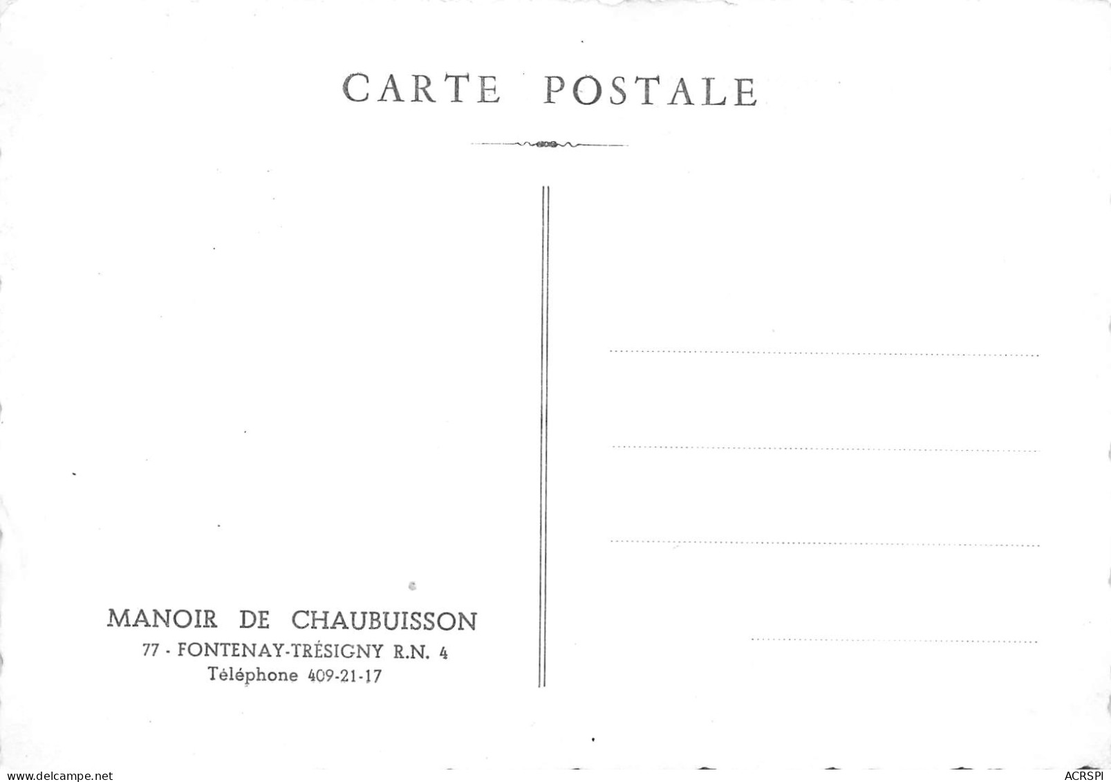 FONTENAY-TRESIGNY  Manoir De Chaubuisson  1   (scan Recto Verso)MG2882BIS - Fontenay Tresigny