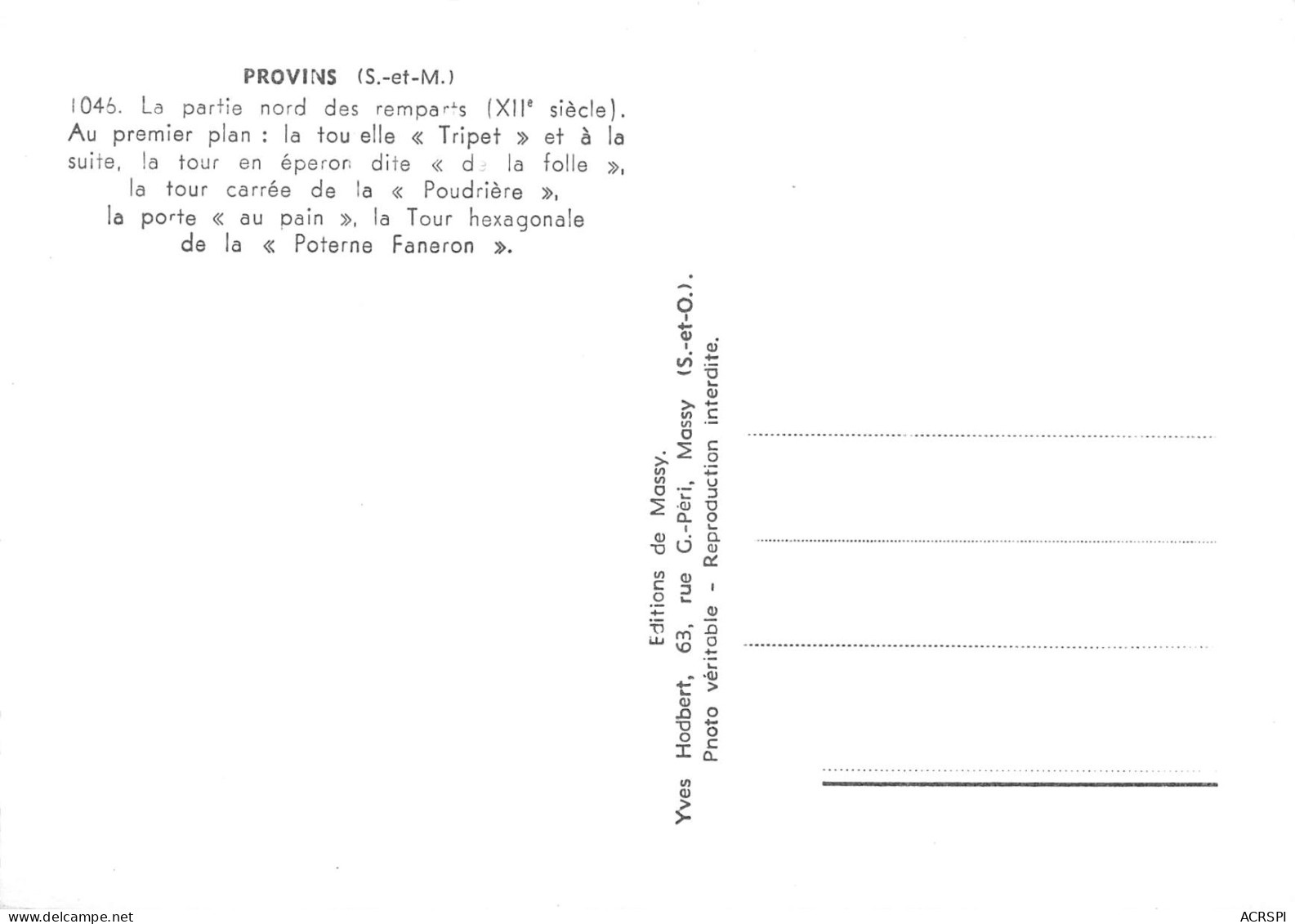 PROVINS  La Partie Nord Des Remparts (XII Siecle)  29  (scan Recto Verso)MG2882BIS - Provins
