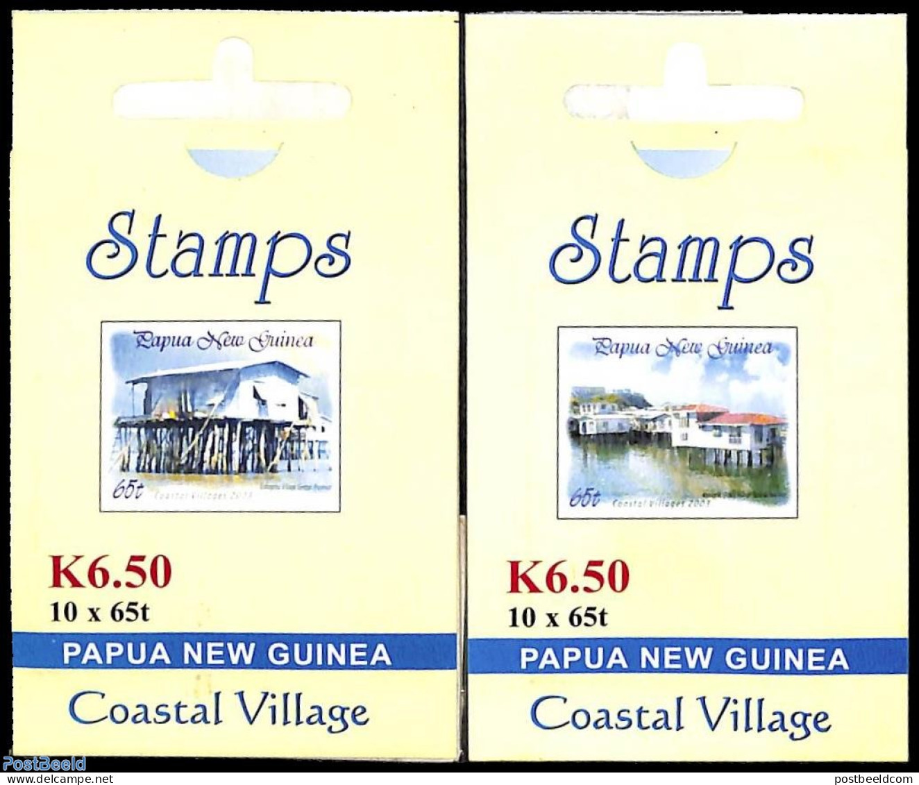 Papua New Guinea 2003 Coastal Houses, 2 Booklets, Mint NH, Stamp Booklets - Unclassified