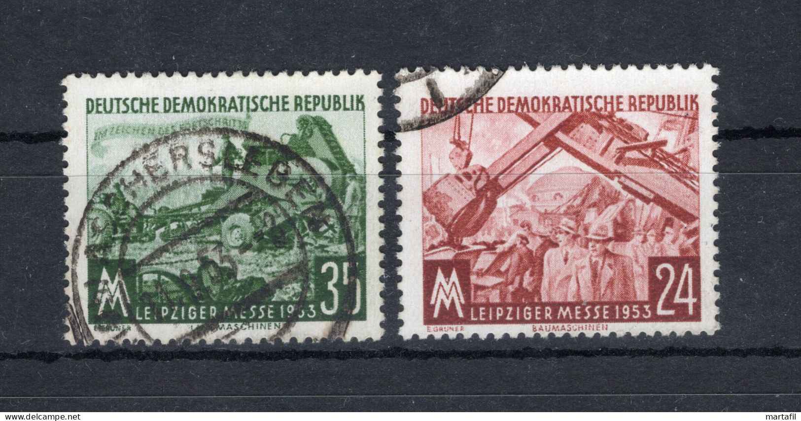 1953 DDR SET USATO 380/381 Fiera Autunnale Di Lipsia - Used Stamps