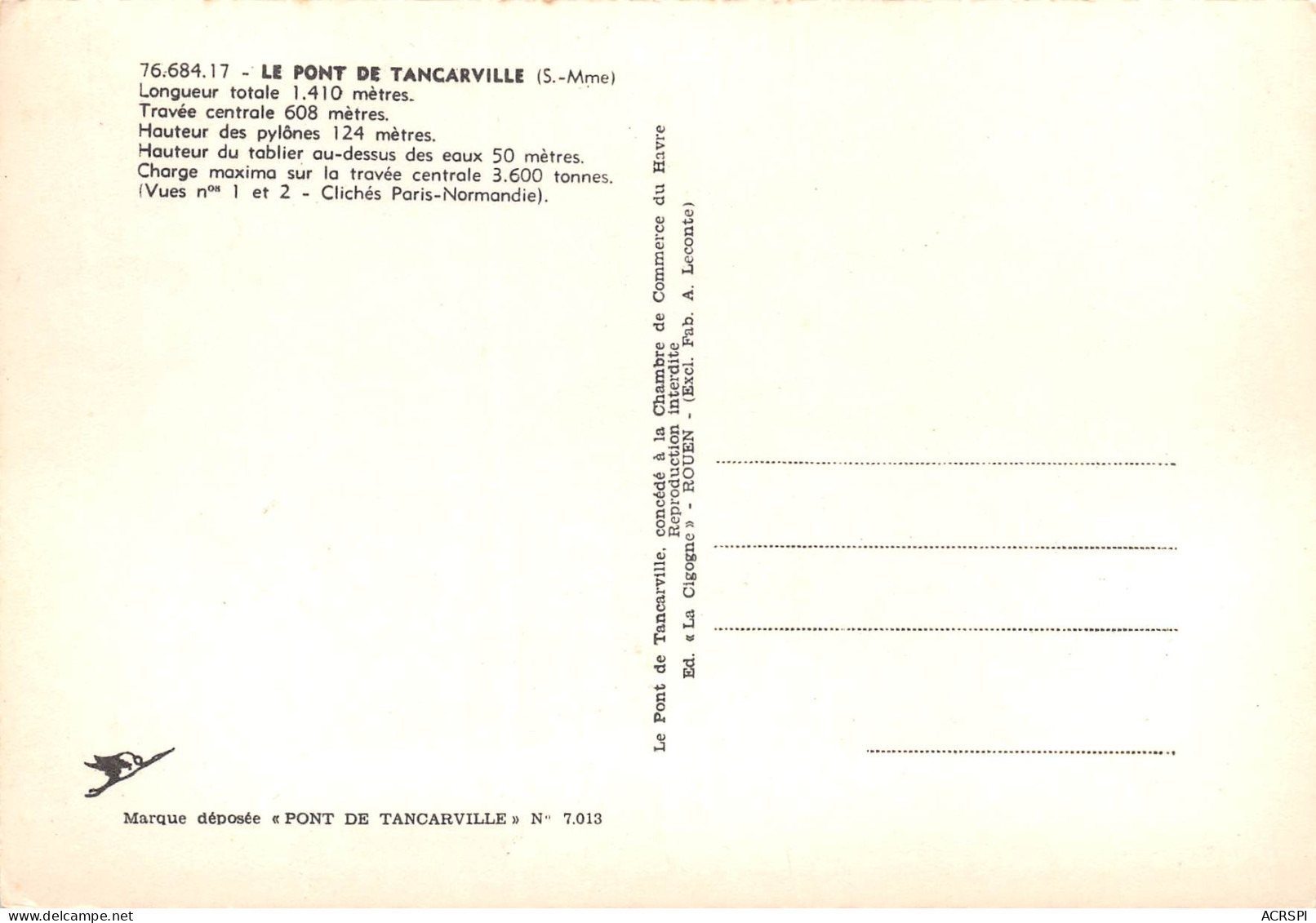 TANCARVILLE Le Pont 17  (scan Recto Verso)MG2886UND - Tancarville