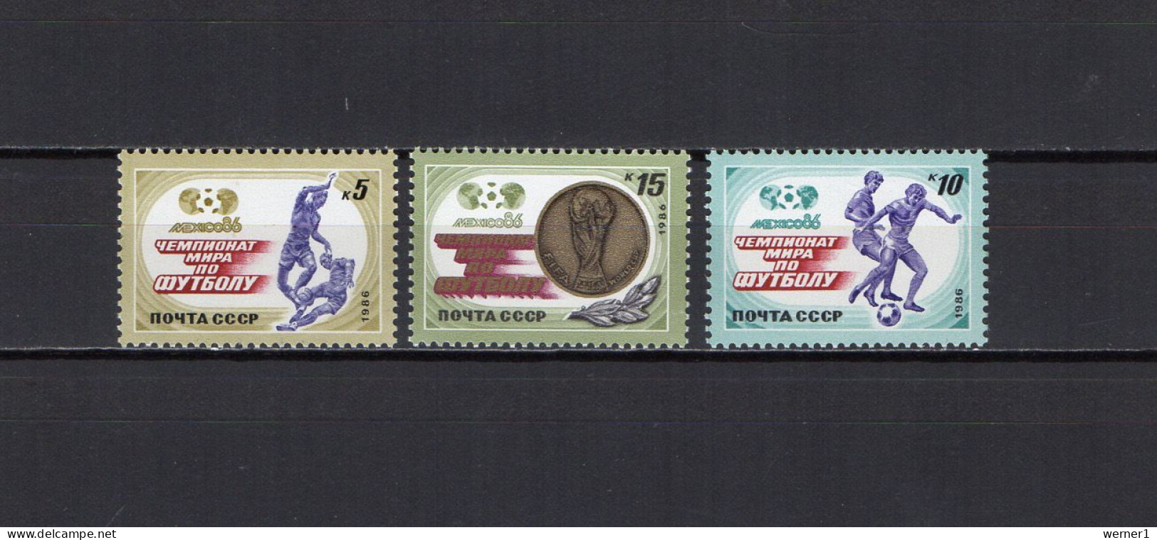 USSR Russia 1986 Football Soccer World Cup Set Of 3 MNH - 1986 – Mexique