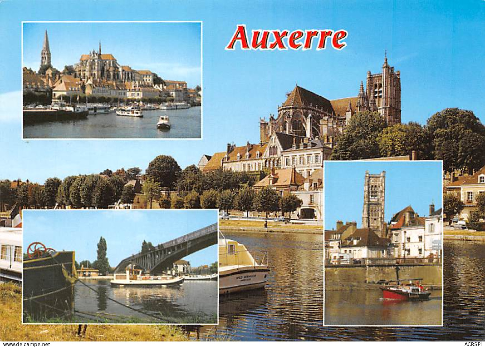 AUXERRE   La Cathédrale St Etienne, L'abbaye St Germain, Le Port De Plaisance,    20 (scan Recto Verso)MG2890 - Auxerre