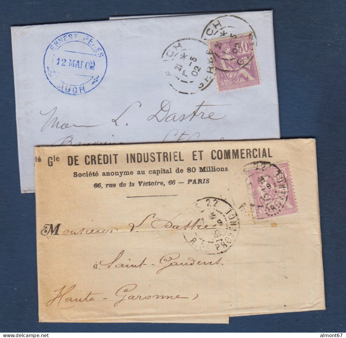 Mouchon 30c N° 115 Et 128 Seuls Sur 2 Lettres - Covers & Documents