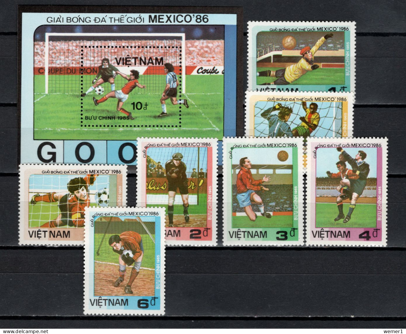 Vietnam 1985 Football Soccer World Cup Set Of 7 + S/s MNH - 1986 – Mexiko