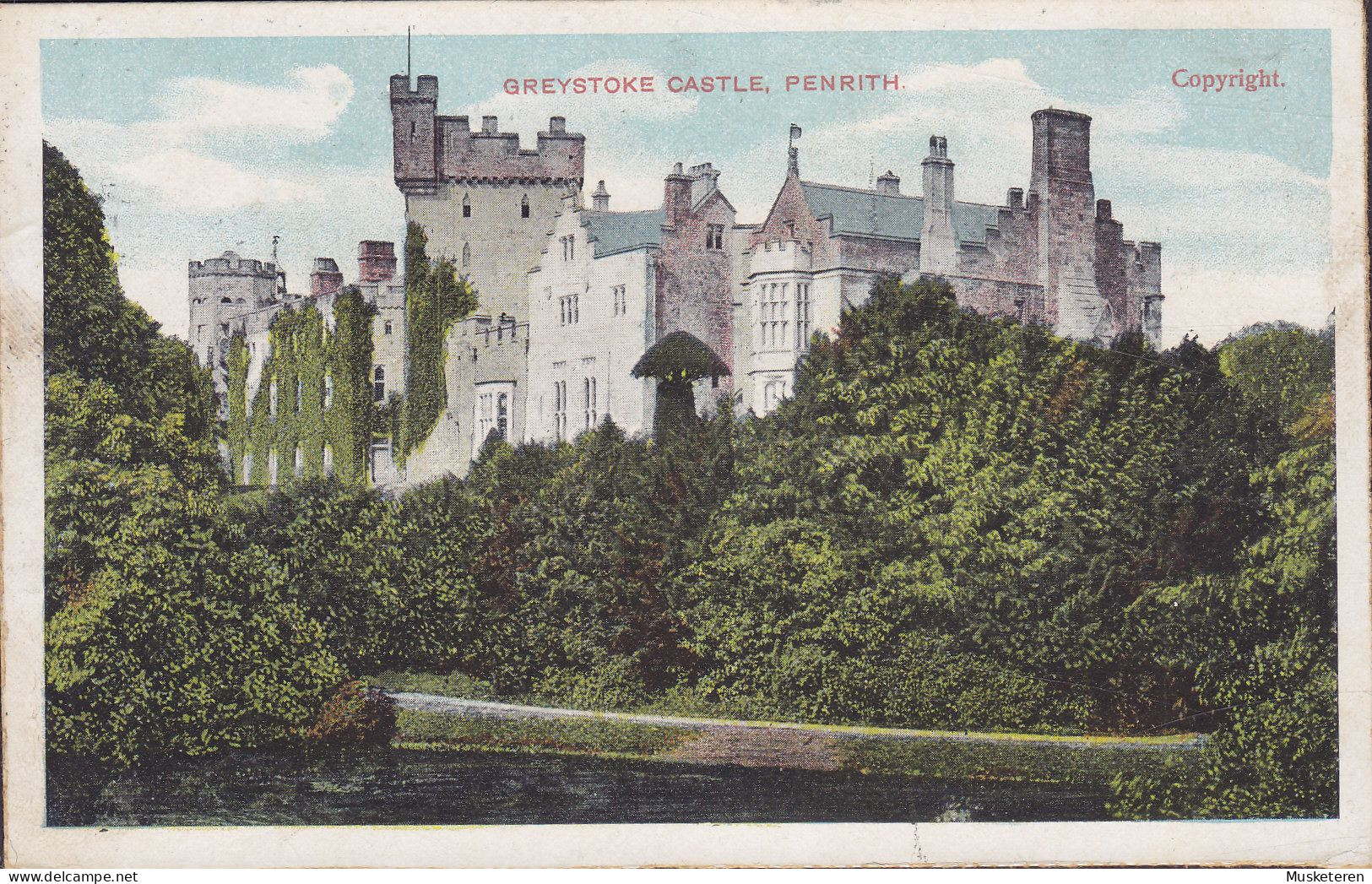 United Kingdom PPC Greystoke Castle, Penrith. Brotype Ia KJØBENHAVN Ø. 1910 To NYKØBING Falster Denmark (2 Scans) - Penrith