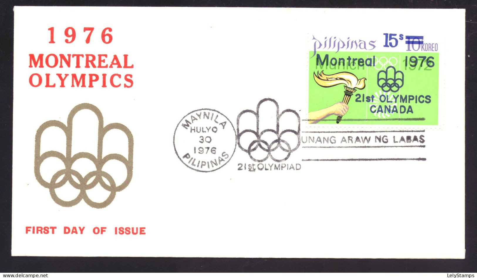 Filippijnen / Philipines / Pilipinas 1168 FDC No Address Olympics Montreal (1976) - Filipinas