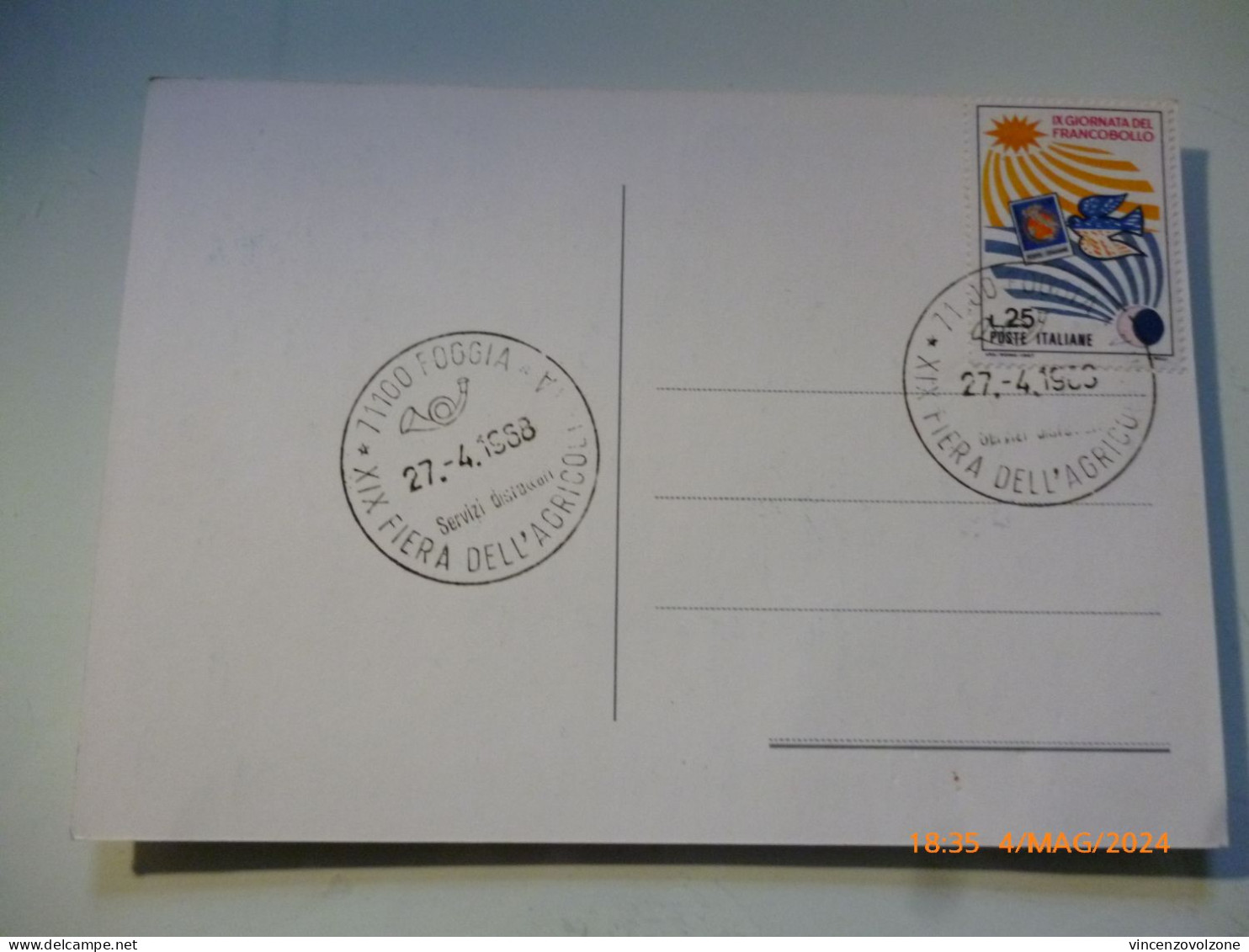 Cartolina Postale "DICIANNOVESIMA FIERA DI FOGGIA 27 APRILE  - 5 MAGGIO 1968" - 1961-70: Marcofilia