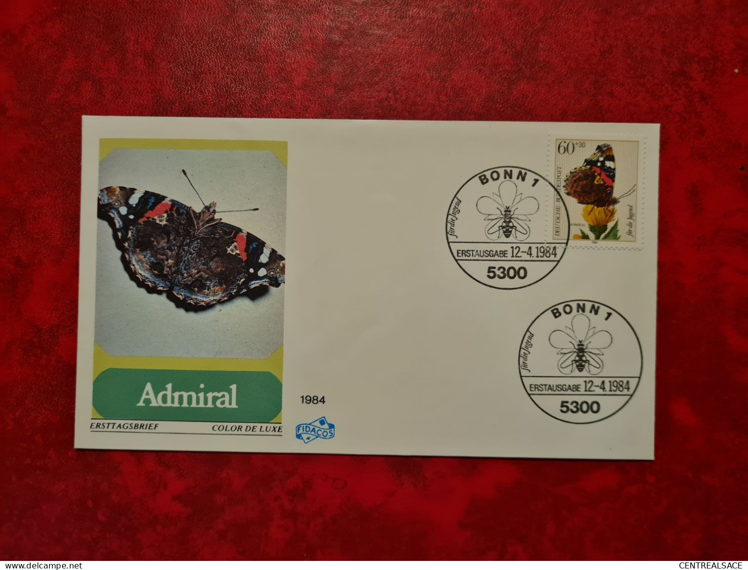 LETTRE FDC ALLEMAGNE BONN 1984 FUR DIE JUGEND ADMIRAL PAPILLON - Storia Postale