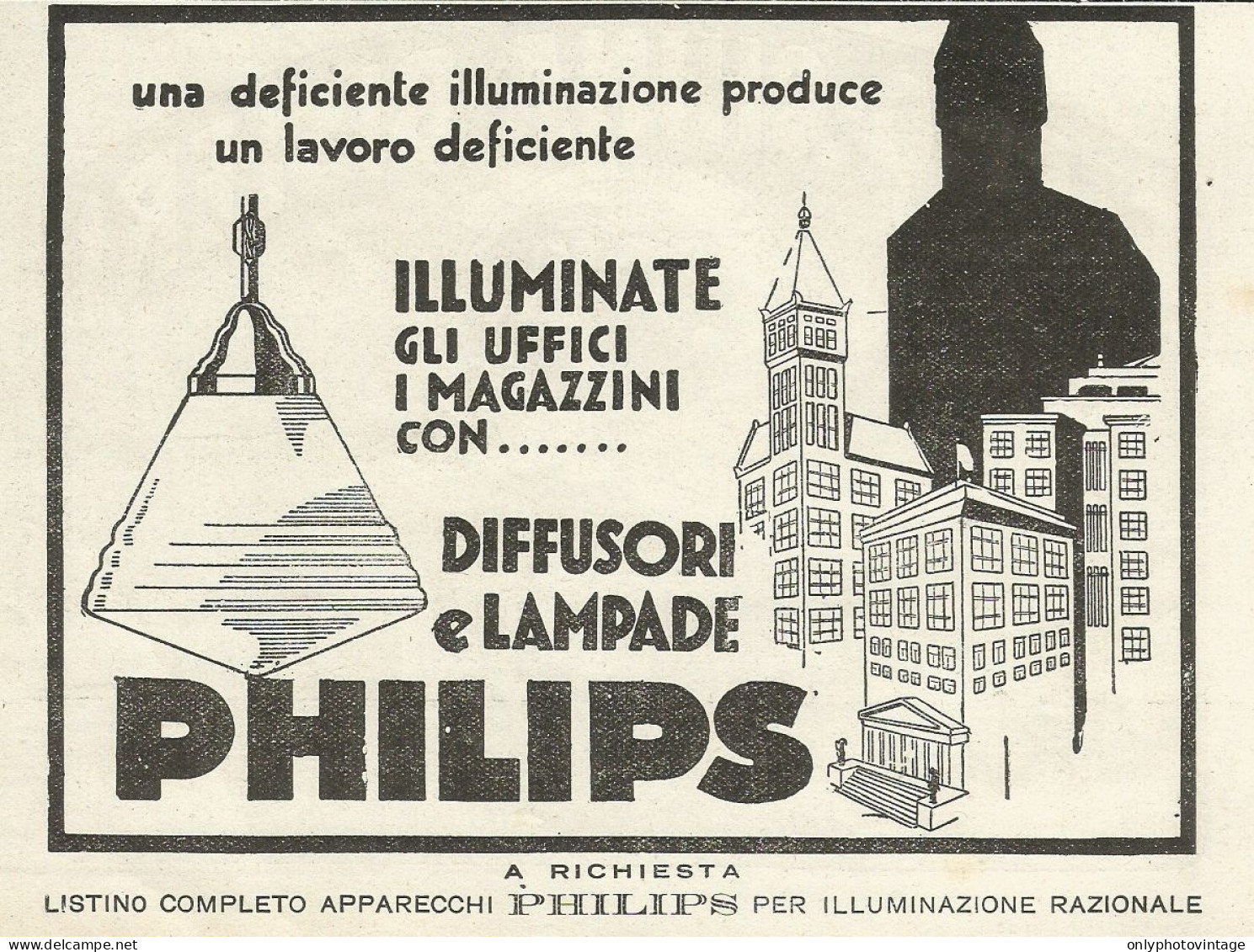 Diffusori E Lampade PHILIPS - Pubblicità 1930 - Advertising - Pubblicitari