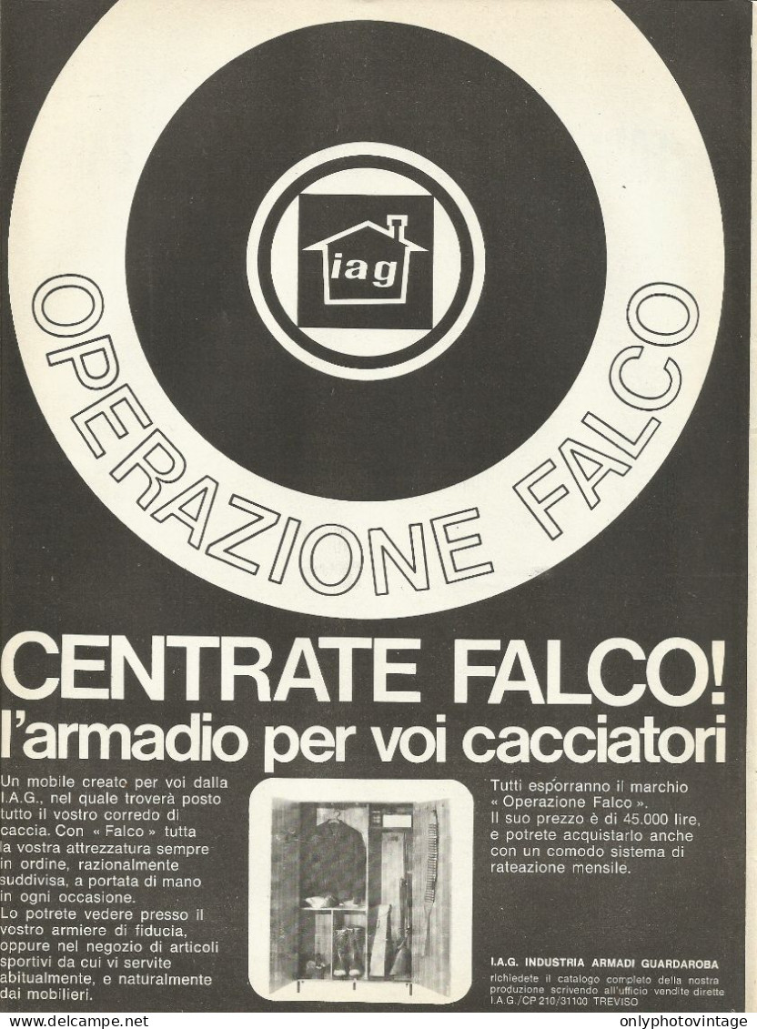 FALCO L'armadio Per Voi Cacciatori - Pubblicità 1969 - Advertising - Pubblicitari
