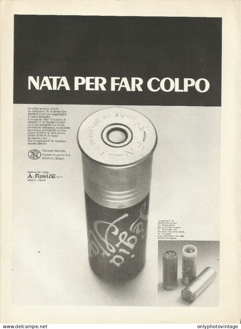 Cartucce F.N. Nate Per Far Colpo - Pubblicità 1969 - Advertising - Pubblicitari