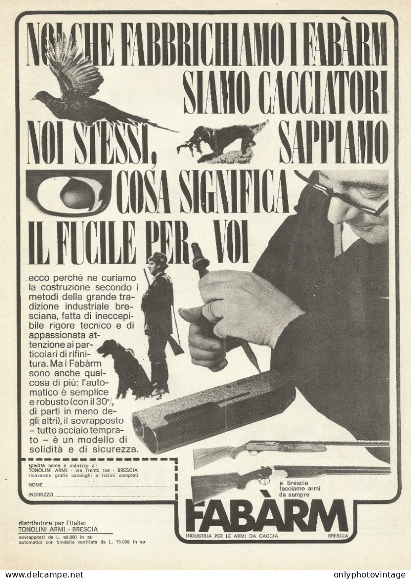 Fabàrma Industria Per Le Armi Da Caccia - Pubblicità 1969 - Advertising - Pubblicitari