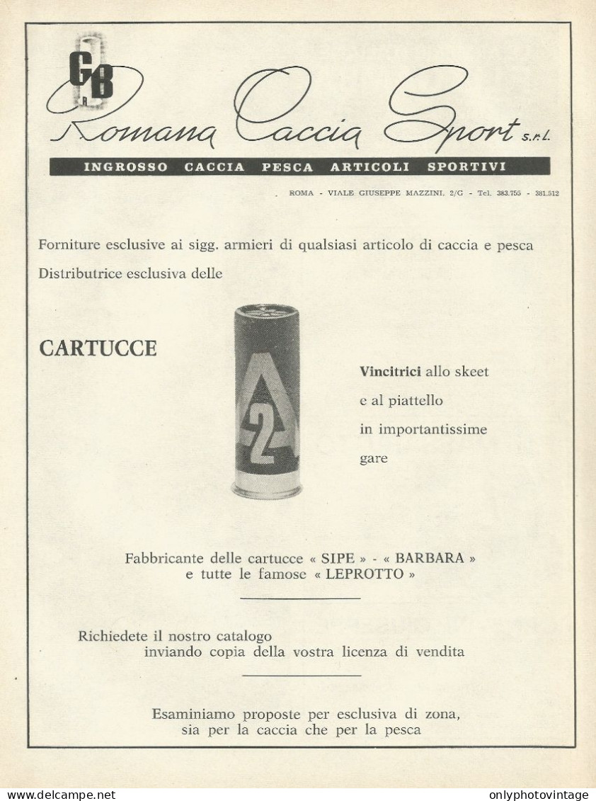 Romana Caccia Sport - Cartucce Leprotto - Pubblicità 1969 - Advertising - Advertising