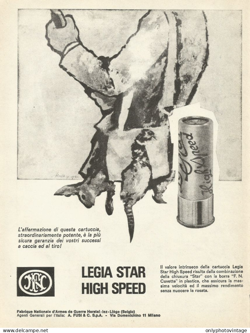 Cartucce LEGIA STAR High Speed - Pubblicità 1969 - Advertising - Pubblicitari