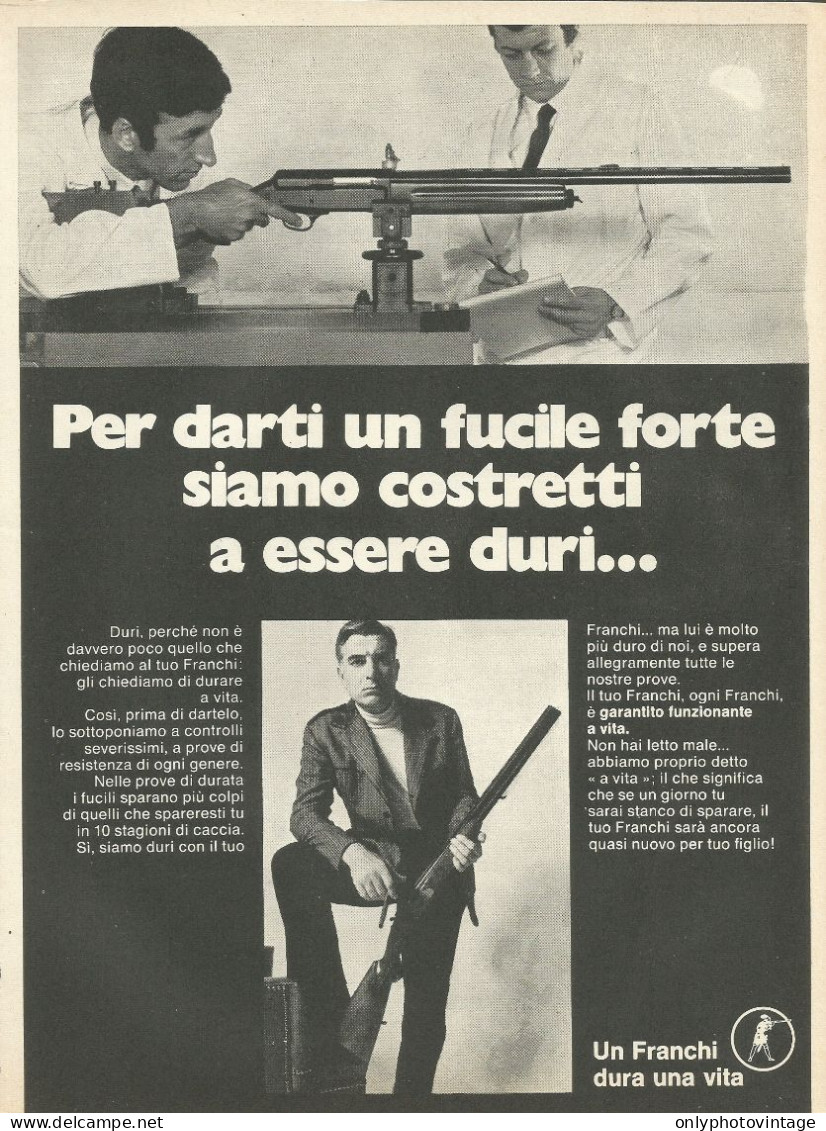 Un Fucile FRANCHI Dura Una Vita - Pubblicità 1969 - Advertising - Pubblicitari