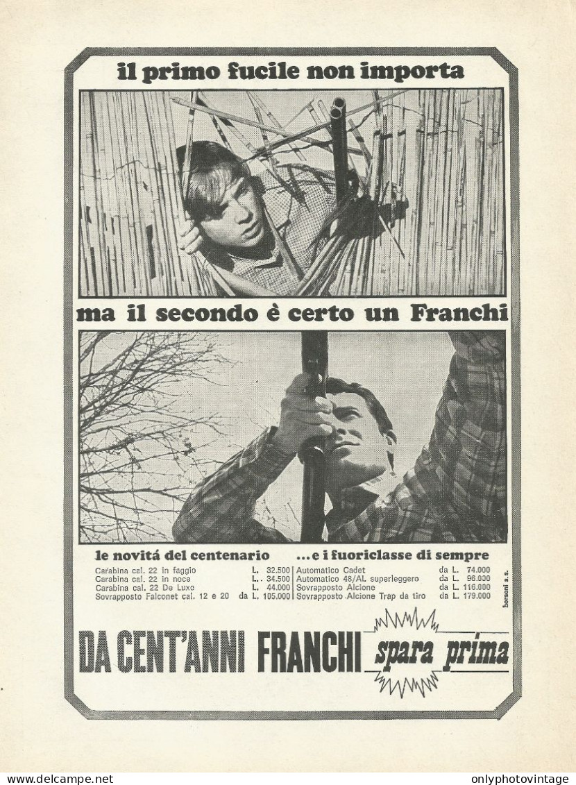 Carabine FRANCHI - Pubblicità 1969 - Advertising - Pubblicitari