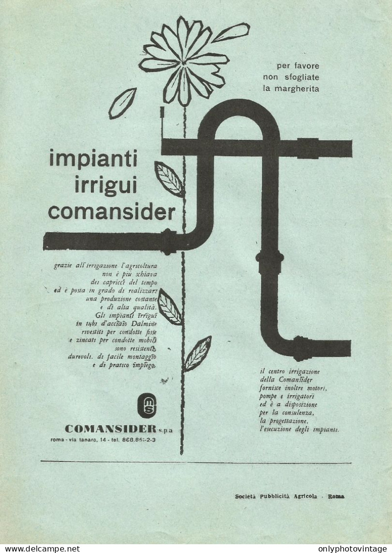 Impianti Irrigui COMANSIDER - Pubblicità 1961 - Advertising - Publicités