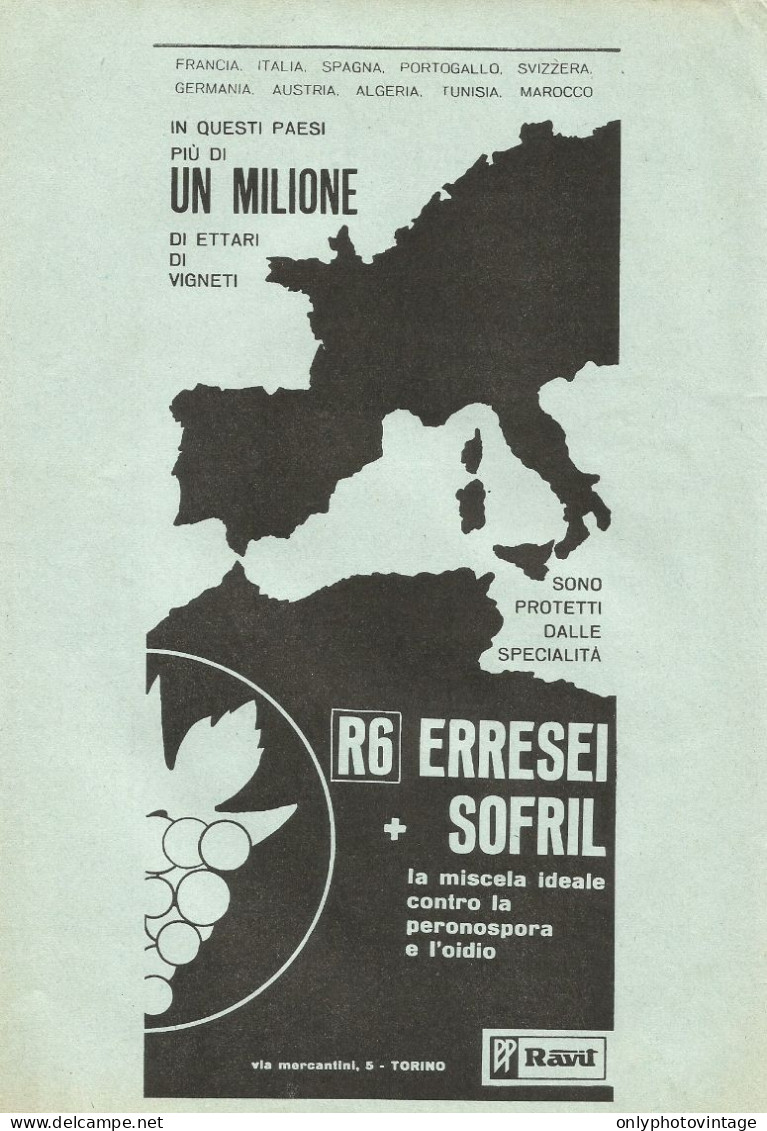 Per I Vitigni Erresei + Sofril - Pubblicità 1961 - Advertising - Publicidad