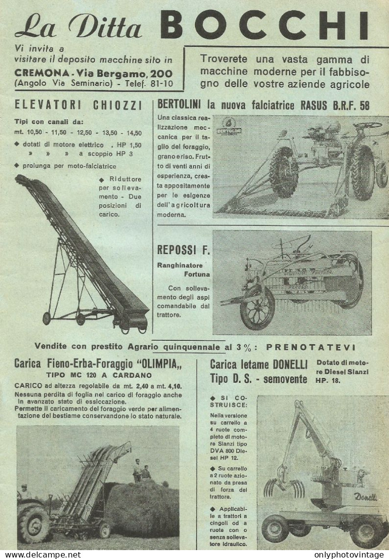 Falciatrice RASUS B.R.F. 58 - Bertolini - Pubblicità 1961 - Advertising - Publicités