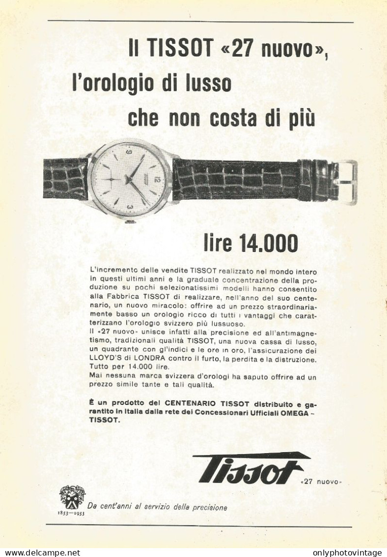 Orologio TISSOT 27 Nuovo - Pubblicità 1955 - Advertising - Advertising