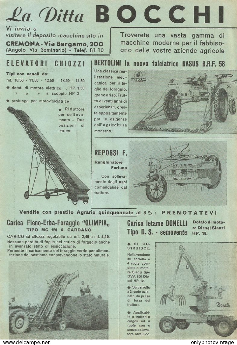 Carica Letame DONELLI - Pubblicità 1961 - Advertising - Publicidad