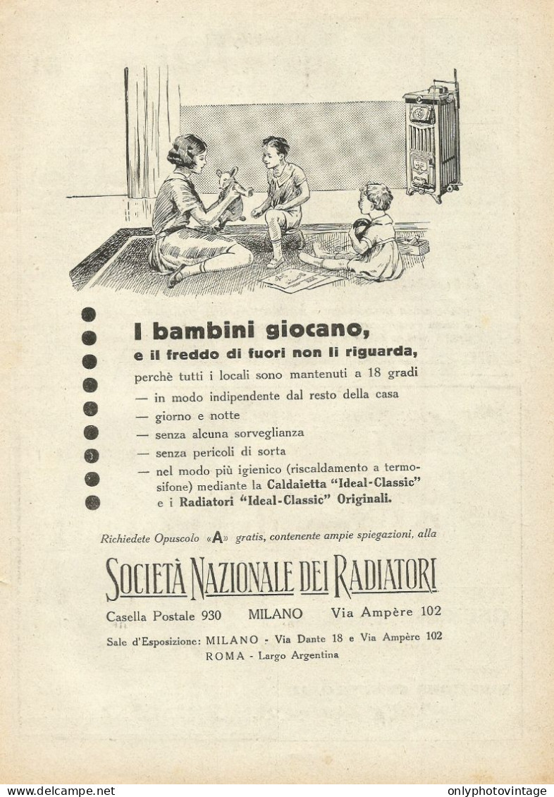 Società Nazionale Dei RADIATORI - Pubblicità 1931 - Advertising - Advertising