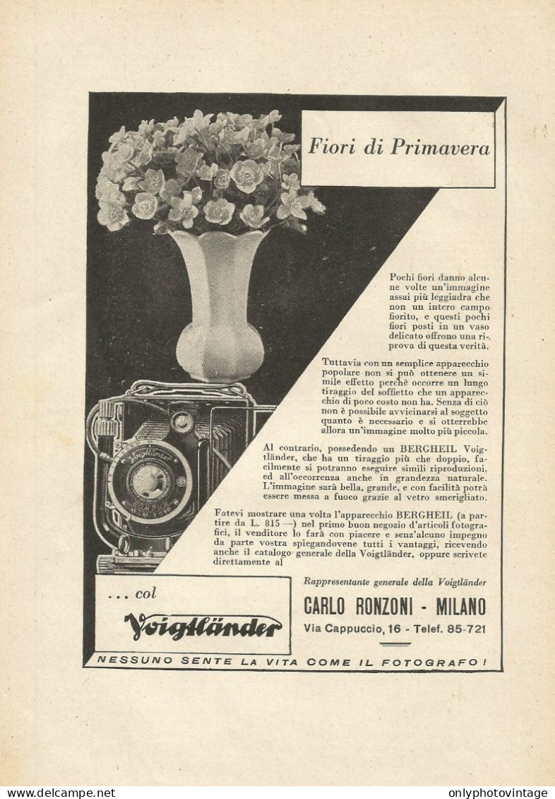 Apparecchi Fotografici VOIGTLANDER - Pubblicità 1931 - Advertising - Advertising