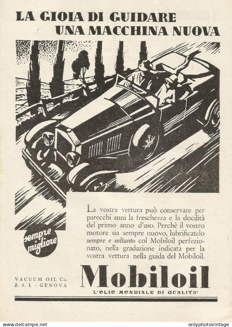MOBILOIL L'olio Mondiale Di Qualità - Pubblicità 1930 - Advertising - Advertising