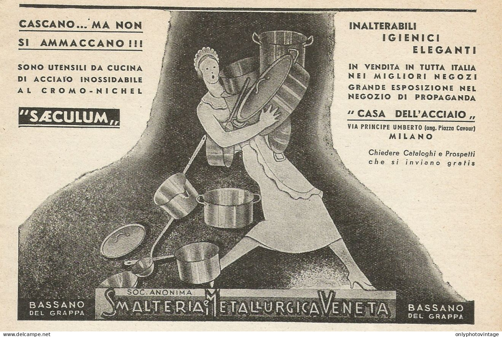 Smalteria Metallurgica Veneta - Pubblicità 1937 - Advertising - Publicités