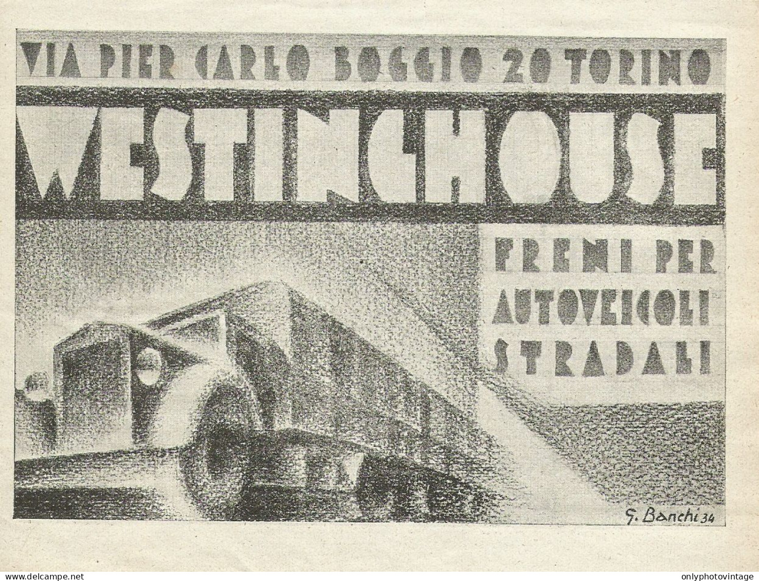 Westinghouse Freni Per Autoveicoli Stradali - Pubblicità 1934 - Advertis. - Publicités