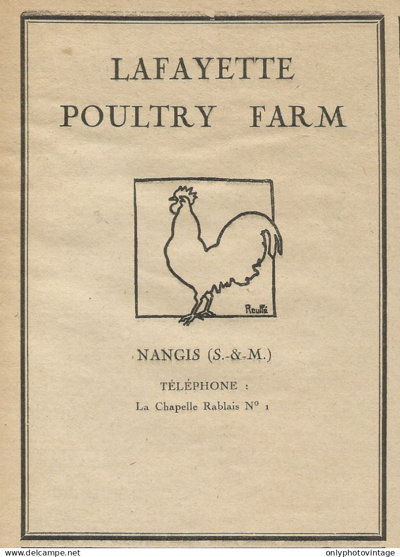 Lafayette Poultry Farm - Pubblicità 1928 - Advertising - Publicités