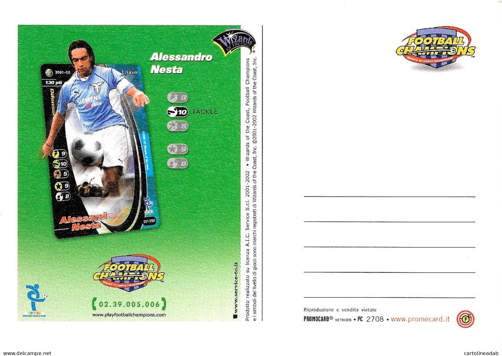 [MD9598] CPM - ALESSANDRO NESTA - FOOTBALL CHAMPIONS - PROMOCARD 2708 - PERFETTA - Non Viaggiata - Fussball