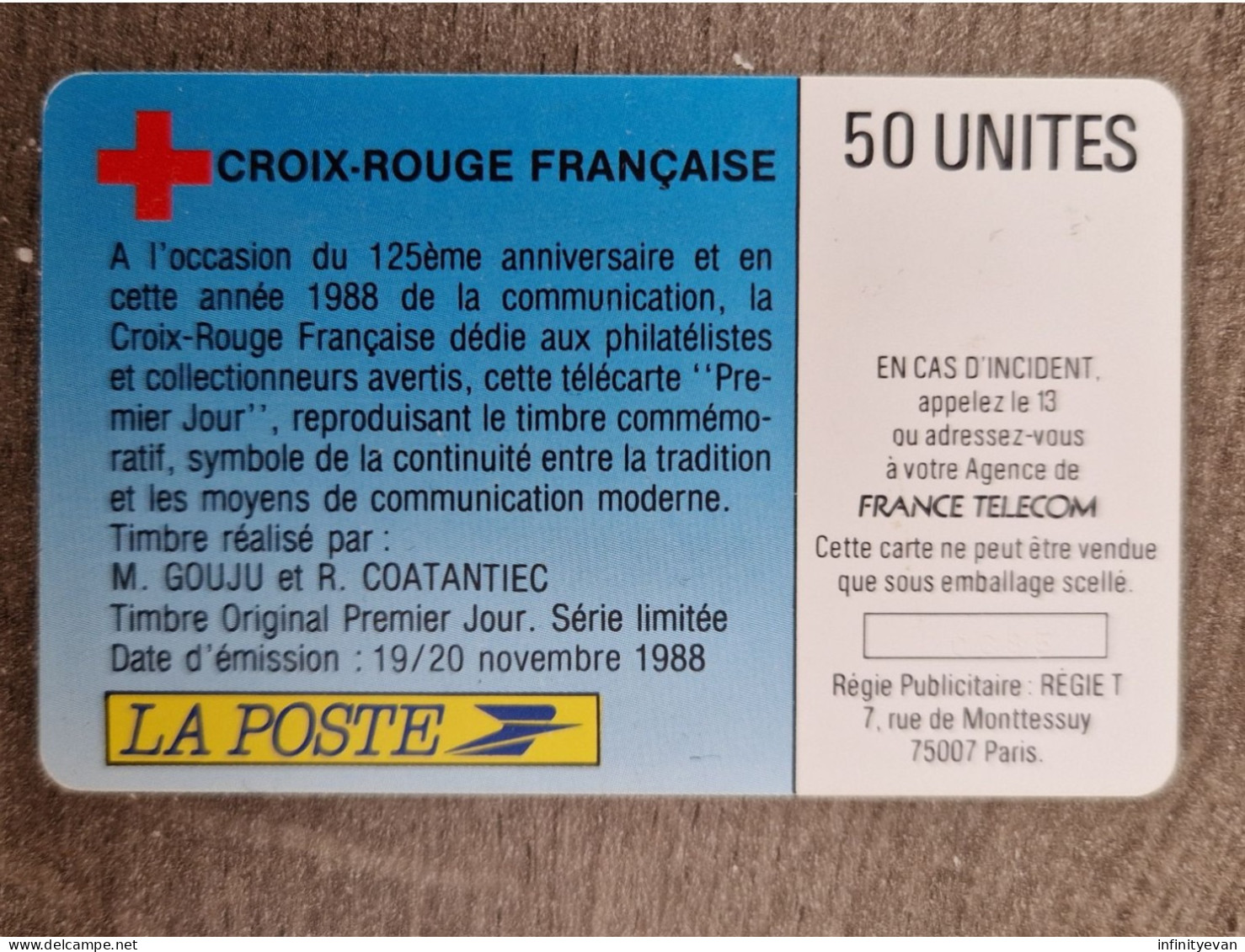 F34 - CROIX ROUGE FRANÇAISE 50 SO2 1988 - 1988