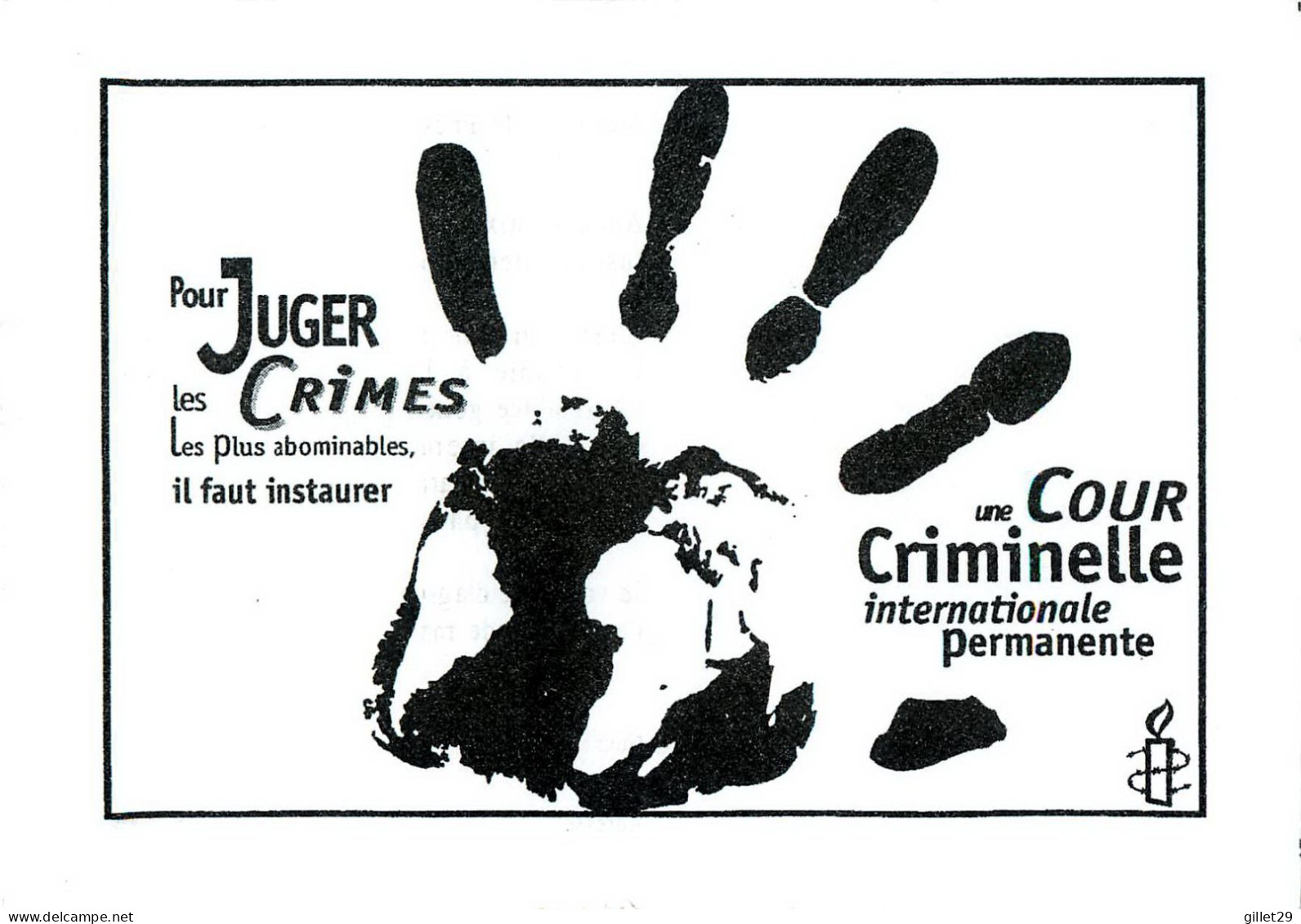 PUBLICITÉ - ADVERTISING - UNE COUR CRIMINELLE INTERNATIONALE PERMANENTE - MONSIEUR LE PRÉSIDENT ! - - Werbepostkarten